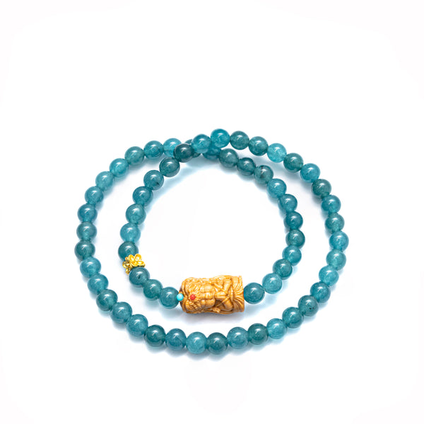 Blue Water Jadeite Blessing Bracelet