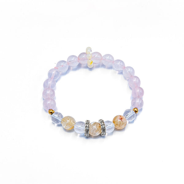 Pink & White Crystal Bracelet