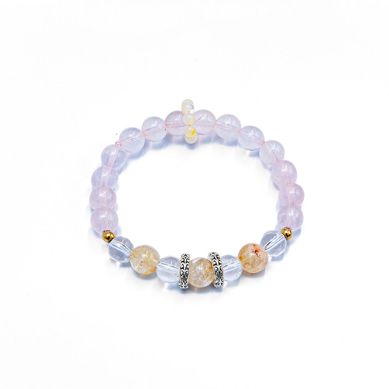 Pink & White Crystal Bracelet
