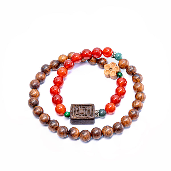 Double Natural Pearwood Bracelet