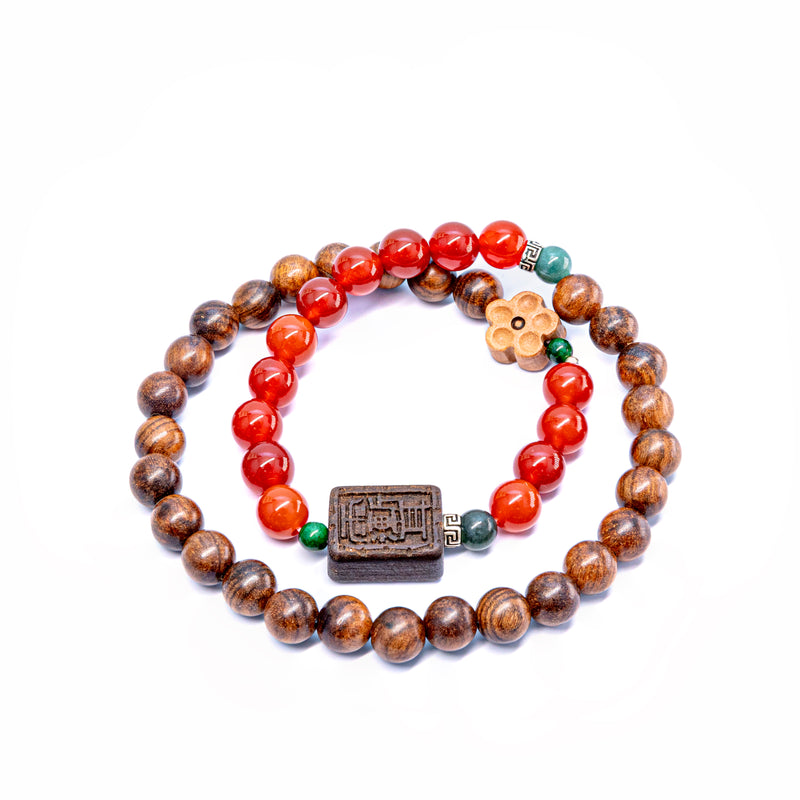 Double Natural Pearwood Bracelet