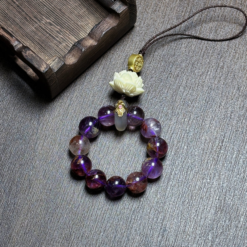 Crystal Lotus Flower Phone Chain