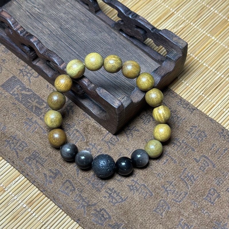 Sandalwood volcanic rock bracelet