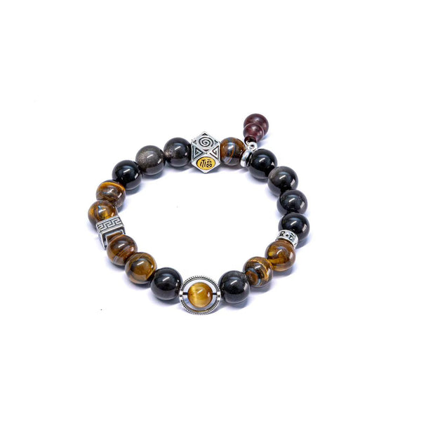 Tiger Eye & Obsidian Taoist Strings