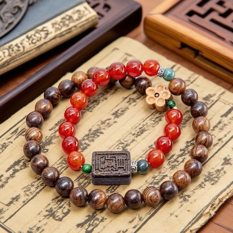 Double Natural Pearwood Bracelet