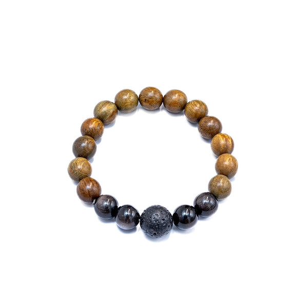 Sandalwood volcanic rock bracelet