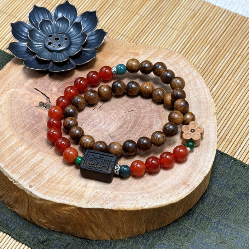 Double Natural Pearwood Bracelet