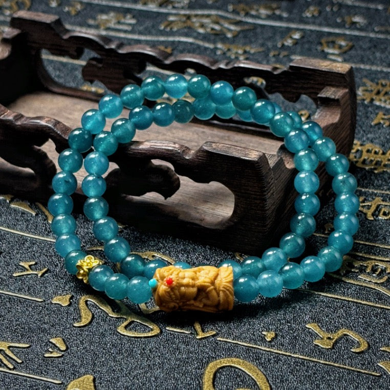 Blue Water Jadeite Blessing Bracelet