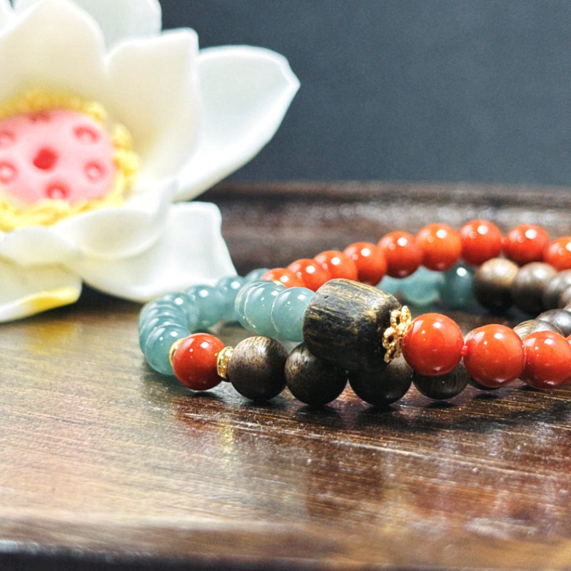 Natural Nan Hong agate bracelet