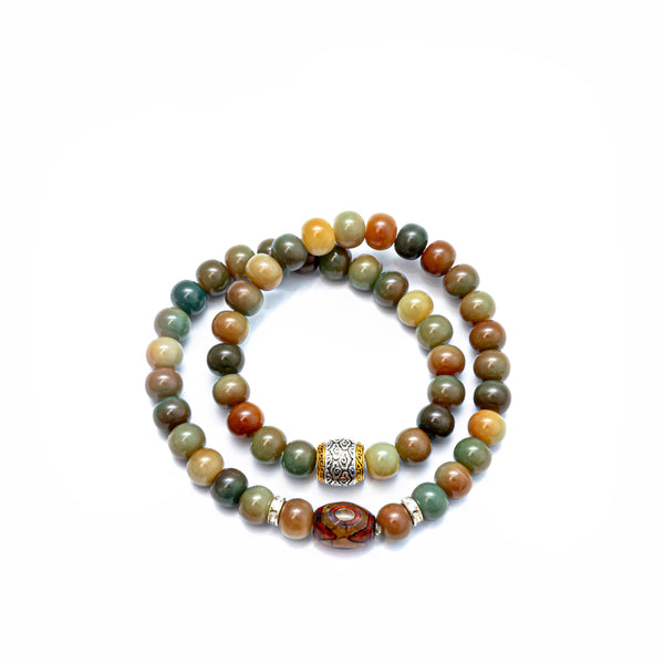 Multicolor Double Bodhi Auspicious Cloud Bracelet