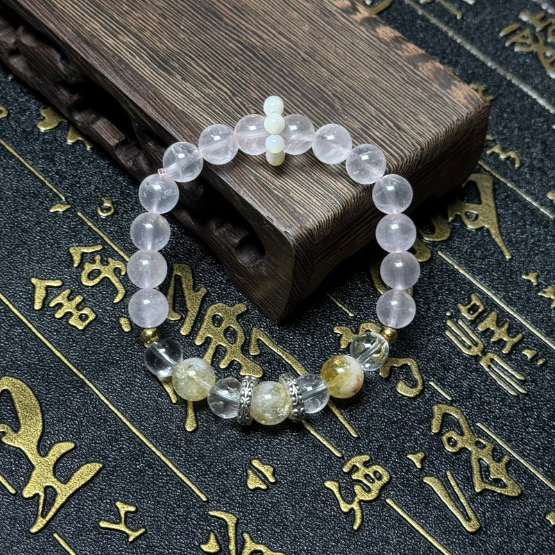 Pink & White Crystal Bracelet