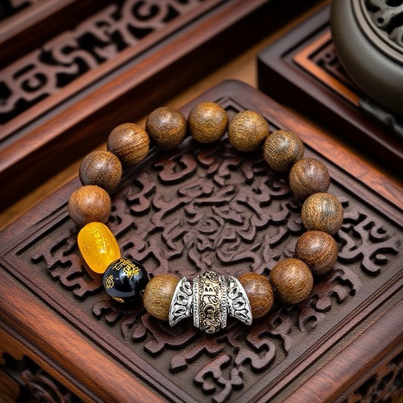Sandalwood Lotus Bracelet.