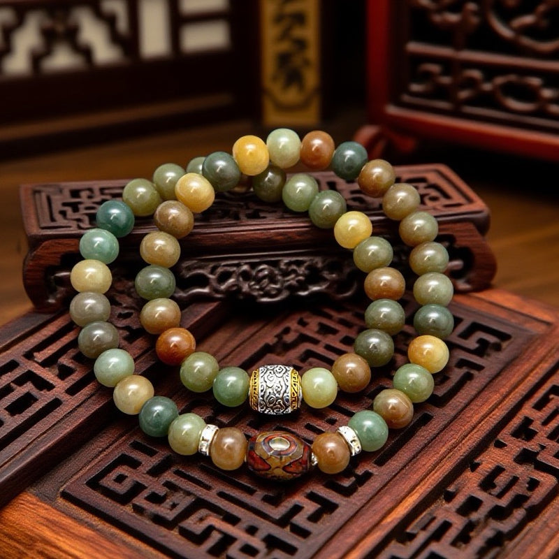 Multicolor Double Bodhi Auspicious Cloud Bracelet