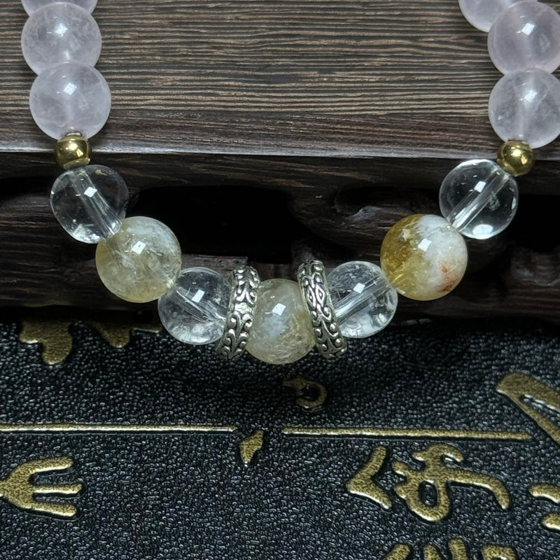 Pink & White Crystal Bracelet