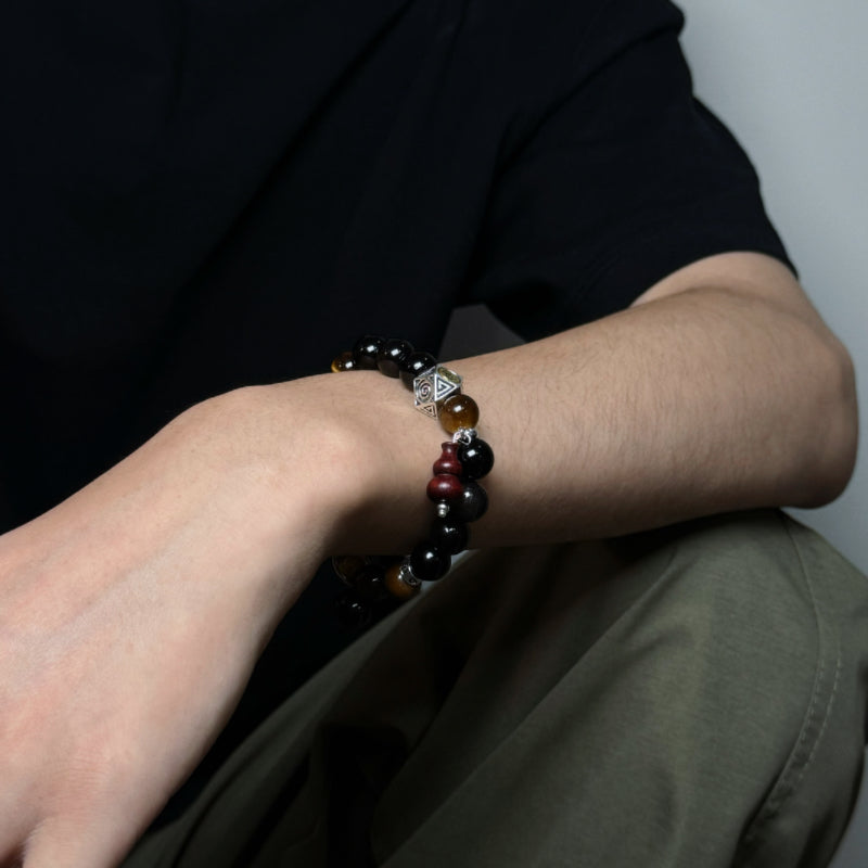 Tiger Eye & Obsidian Taoist Strings