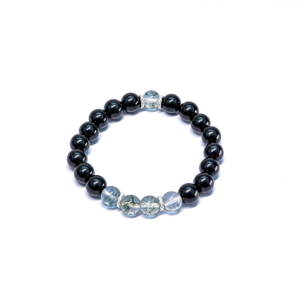 Obsidian + Green Specter Beaded