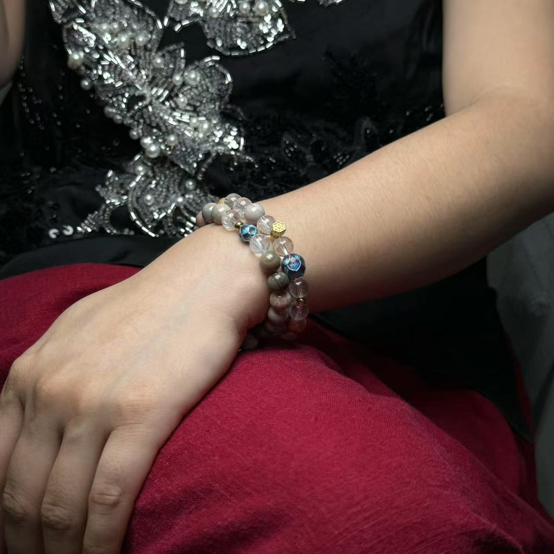 White Crystal Lotus Bracelet
