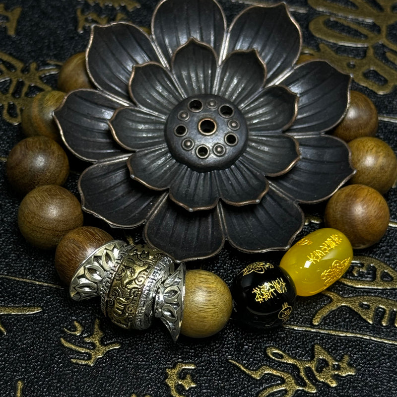 Sandalwood Lotus Bracelet.