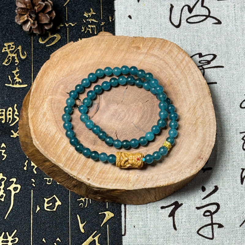 Blue Water Jadeite Blessing Bracelet
