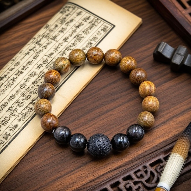 Sandalwood volcanic rock bracelet