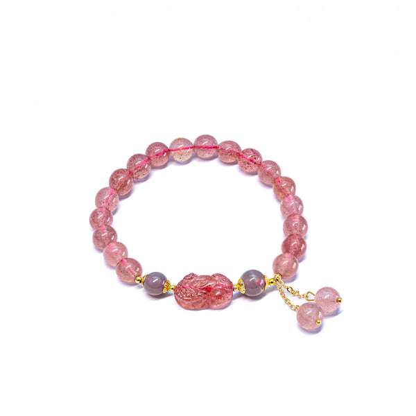 Natural Strawbs Crystal PIXIU Bracelet