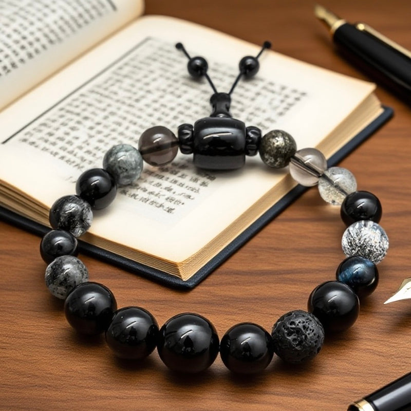 Silver Obsidian Energy Boosting Bracelet