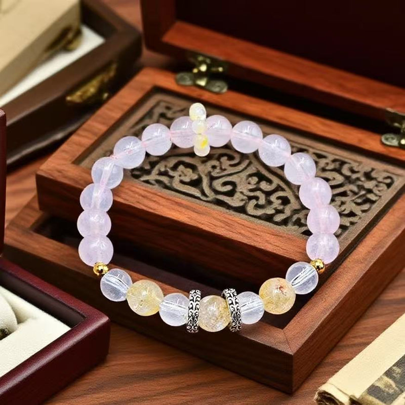 Pink & White Crystal Bracelet