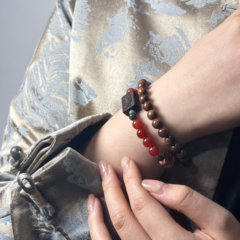Double Natural Pearwood Bracelet